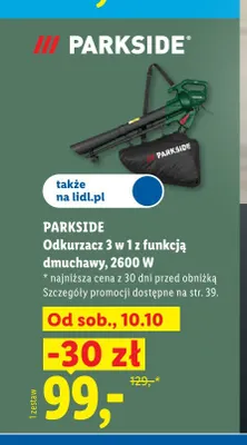 Odkurzacz 3 w 1 z funkcją dmuchawy Parkside promocja w Lidl
