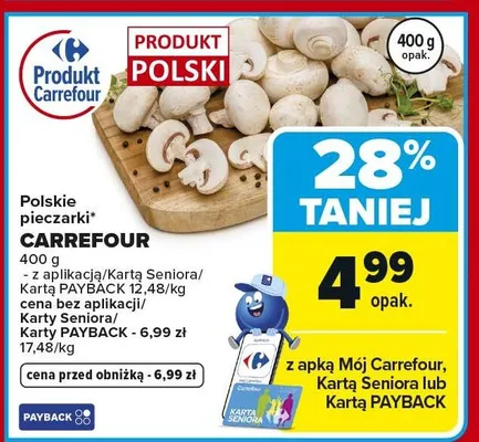 Pieczarki polskie promocja w Carrefour