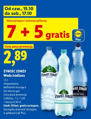 Woda źródlana niegazowana Żywiec Zdrój promocja w Lidl