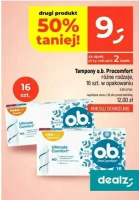 Tampony o.b. Procomfort promocja w Dealz