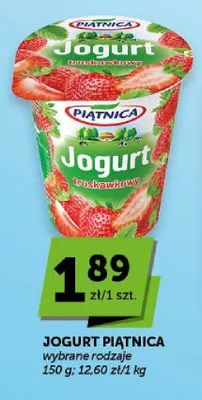 Jogurt Piątnica truskawkowy promocja w Groszek
