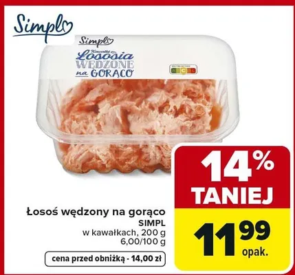 Łosoś wędzony na gorąco w kawałkach promocja w Carrefour Market
