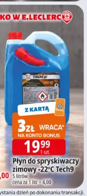 Płyn do spryskiwaczy zimowy -22°C Tech9 promocja w Leclerc