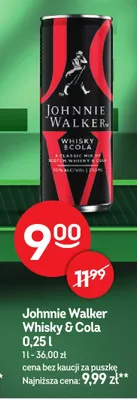 Drink Johnnie Walker Whisky & Cola promocja w Żabka