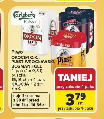 Piwo Okocim O.K. Beer 4-pak promocja w Carrefour