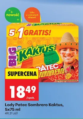 Lody Patec Sombrero Kaktus promocja w Biedronka