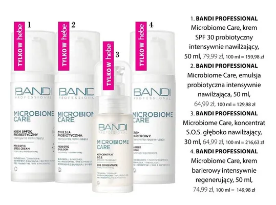 Krem do twarzy probiotyczny intensywnie nawilżający Bandi Professional Microbiome Care SPF 30 promocja w Hebe