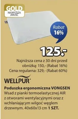 Poduszka ergonomiczna VONGSEN 40x60x13 cm promocja w Jysk