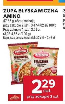 Zupa błyskawiczna Amino gulaszowa promocja w Stokrotka