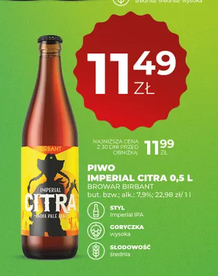 Piwo Imperial Citra Birbant promocja w Duży Ben