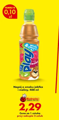 Napój o smaku jabłka i maliny Kubuś Play promocja w Biedronka