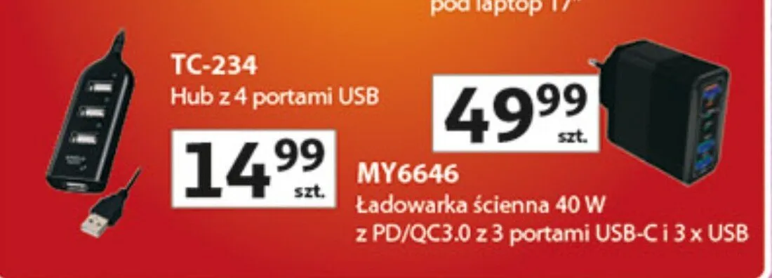Hub z 4 portami USB TC-234 promocja w Auchan