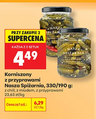 Korniszony z przyprawami Nasza Spiżarnia promocja w Biedronka