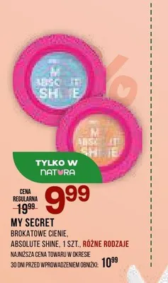 Brokatowe cienie Absolute Shine MY SECRET promocja w Drogerie Natura