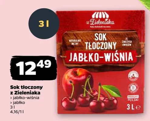 Sok tłoczony jabłko 3 l promocja w Netto