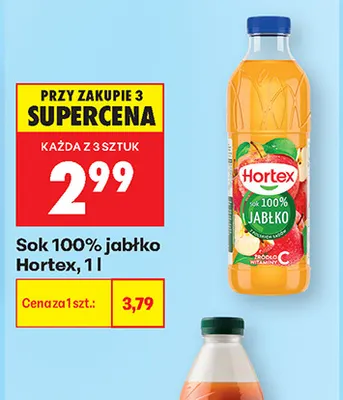 Sok jabłko Hortex 100% promocja w Biedronka