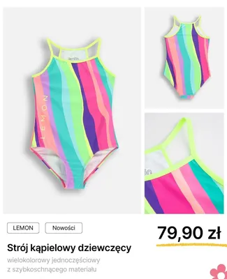 Strój kąpielowy dziewczęcy jednoczęściowy Coccodrillo Lemon promocja w Coccodrillo