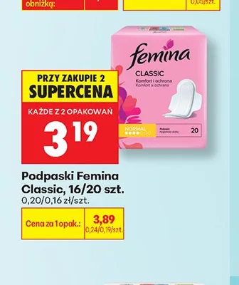 Podpaski Femina Classic promocja w Biedronka