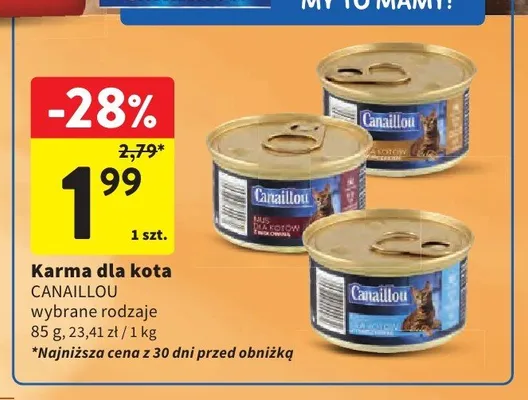 Karma dla kota Canaillou mus promocja w Intermarche