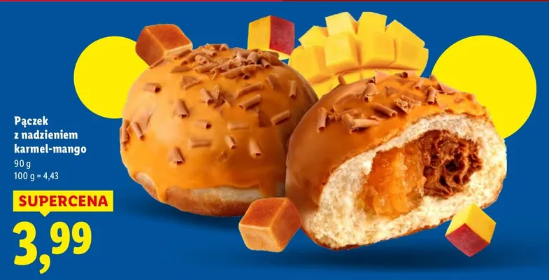 Pączek z nadzieniem karmel-mango promocja w Lidl