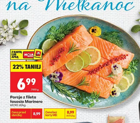 Porcje z fileta łososia Marinero promocja w Biedronka