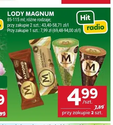 Lody Magnum Almond promocja w Stokrotka