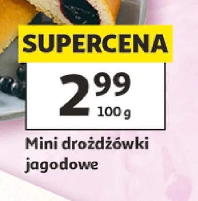 Mini drożdżówki jagodowe promocja w Auchan