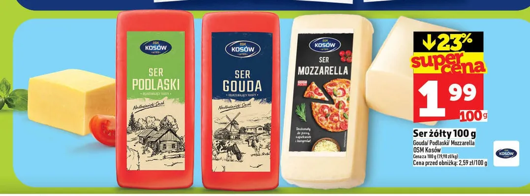 Ser żółty Gouda OSM Kosów promocja w TOPAZ