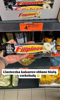 Ciastka kakaowe w białej czekoladzie Filipinos promocja w Biedronka