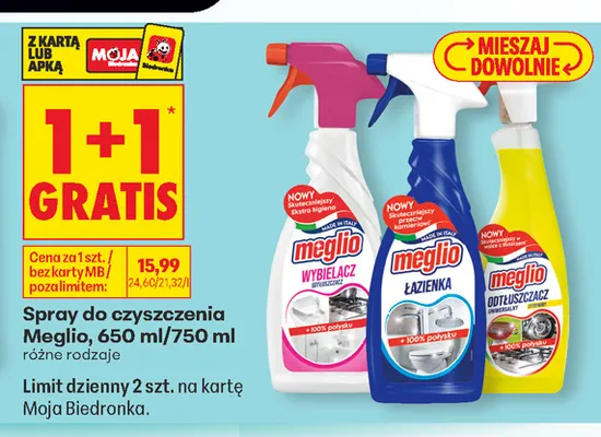 Spray do czyszczenia Meglio Łazienka promocja w Biedronka