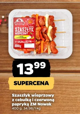 Szaszłyk wieprzowy z cebulką i czerwoną papryką ZM Nowak promocja w Netto