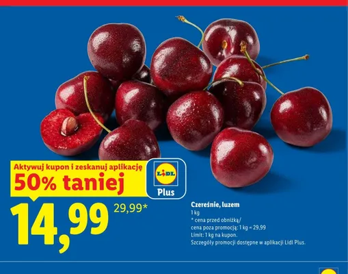 Czereśnie luzem promocja w Lidl