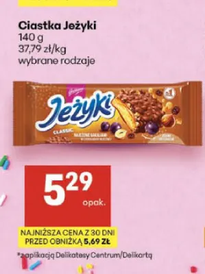 Ciastka Jeżyki promocja w Delikatesy Centrum