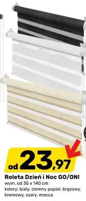 Roleta Dzień i Noc GO/ON! biała 35x140cm promocja w Bricomarche