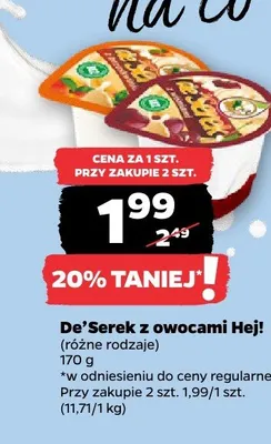 De'Serek z owocami Hej! promocja w Netto