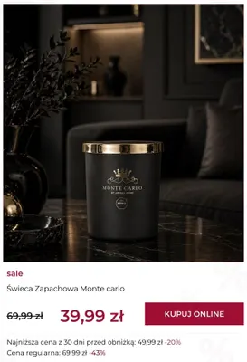 Świeca zapachowa Monte Carlo Aroma Home promocja w home&you