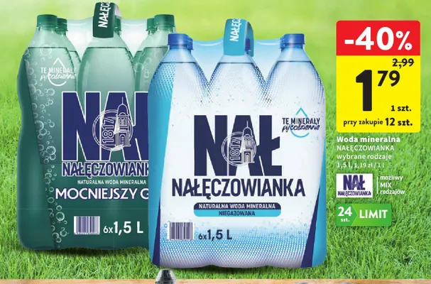 Woda mineralna niegazowana Nałęczowianka promocja w Intermarche