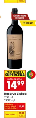 Wino czerwone półwytrawne reserva lisboa promocja w Biedronka