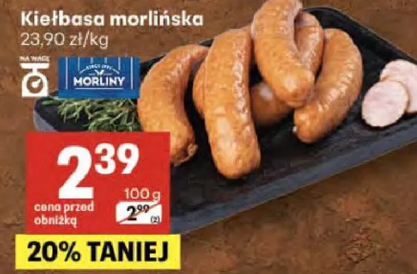 Kiełbasa morlińska promocja w Delikatesy Centrum