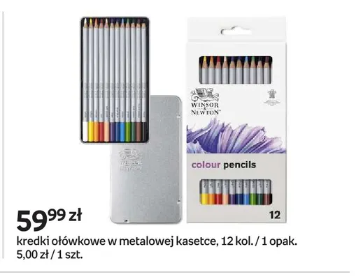 Kredki ołówkowe w metalowej kasetce 12 kol. Winsor & Newton promocja w Empik