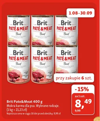 Mokra karma dla psa Brit Pate & Meat Beef promocja w MAXI ZOO
