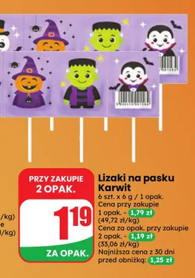 Lizaki na pasku Karwit promocja w Dino