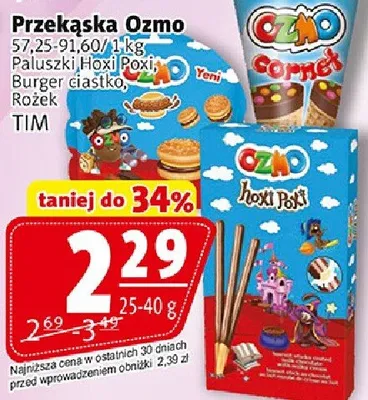 Przekąska Ozmo Burger ciastko TIM promocja w Prim Market