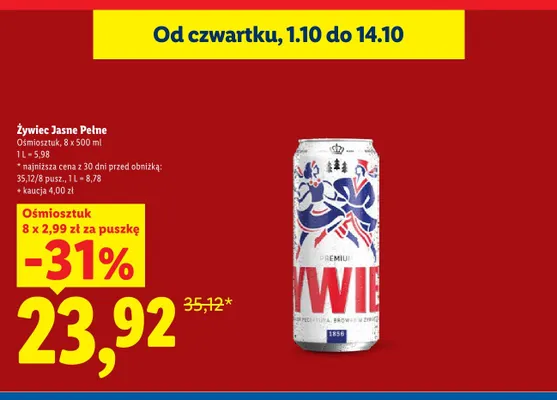 Piwo Żywiec 8-pak promocja w Lidl