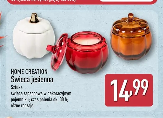 Świeca jesienna Home Creation promocja w Aldi