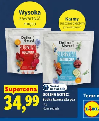 Sucha karma dla psa Dolina Noteci Premium Suszona Wołowina promocja w Lidl