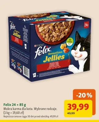 Mokra karma dla kota Felix Sensations Jellies 24-pak promocja w MAXI ZOO