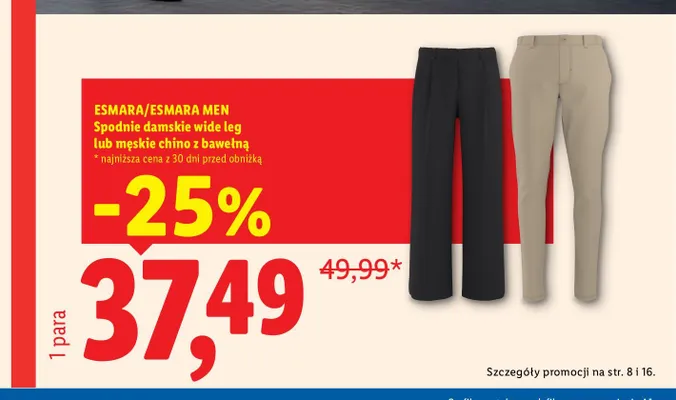 Spodnie damskie wide leg Esmara promocja w Lidl