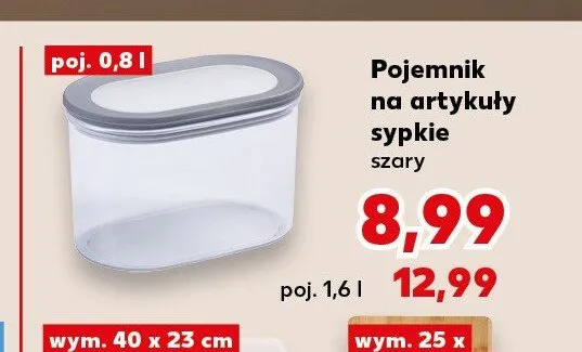 Pojemnik na artykuły sypkie szary 0,8 l promocja w Kaufland