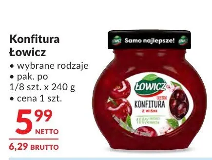 Konfitura Łowicz wybrane rodzaje promocja w Makro